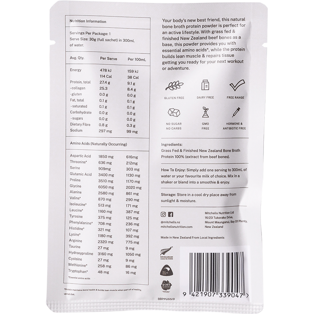 Mitchells Nutrition Bone Broth Protein Powder Unflavoured