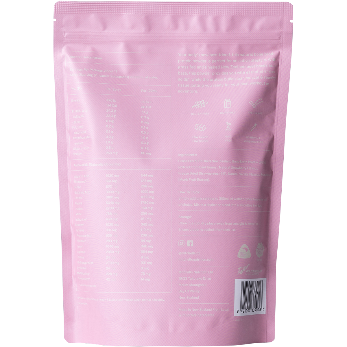 Bone Broth Protein Powder Real Strawberry
