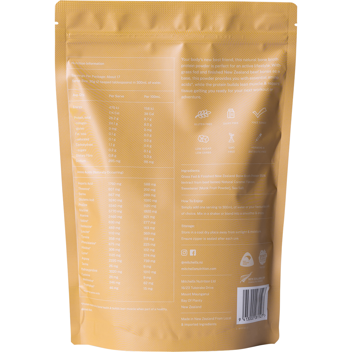 Bone Broth Protein Powder Salted Caramel