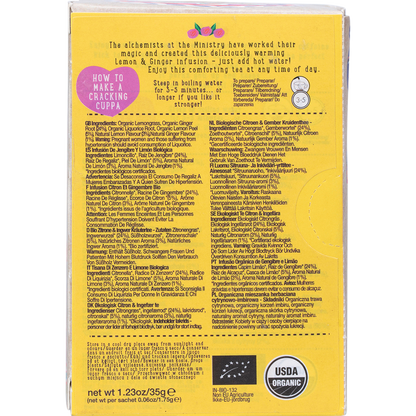 Organic Lemon & Ginger Infusion Tea Bags