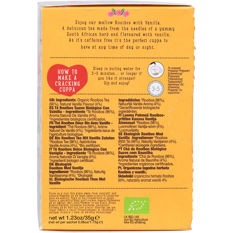 Organic Mellow Rooibos with Vanilla Tea Bags