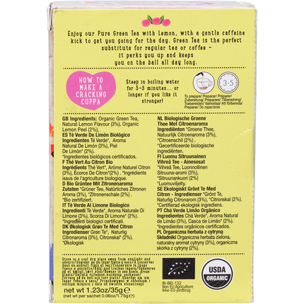 Organic Lemon Green Tea Bags