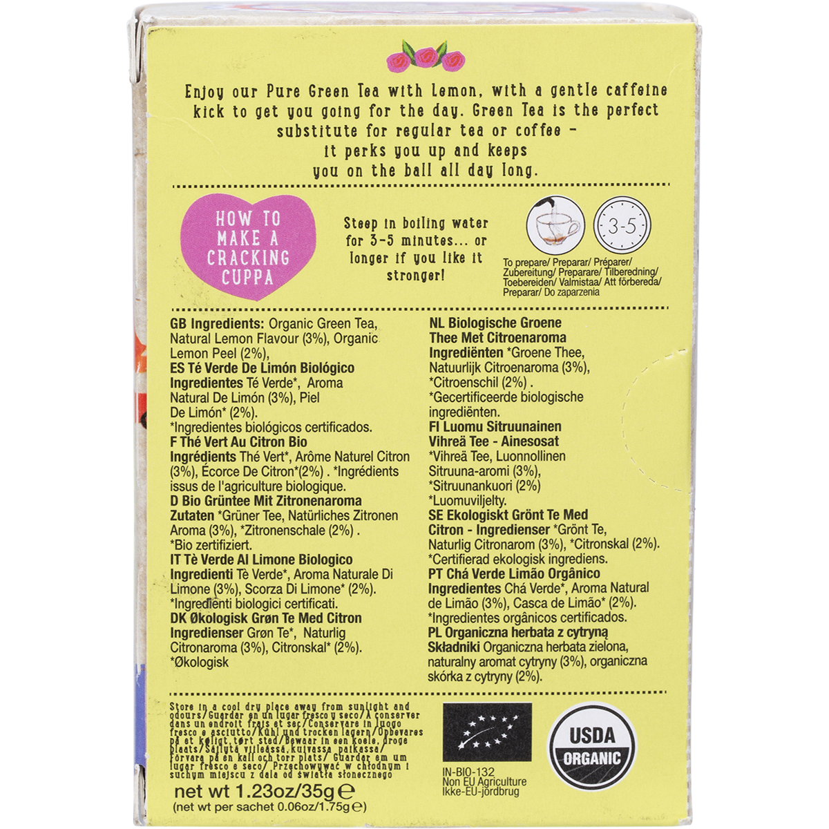 Organic Lemon Green Tea Bags