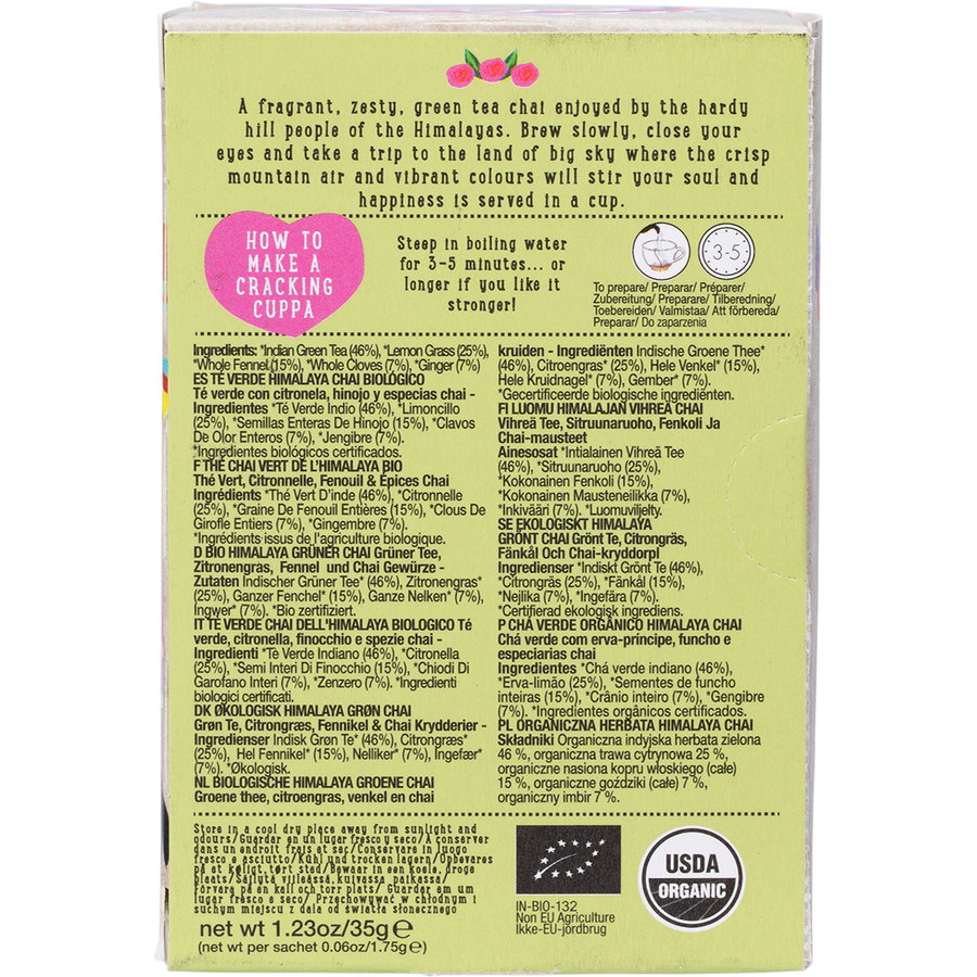 Organic Himalaya Green Chai Tea Bags