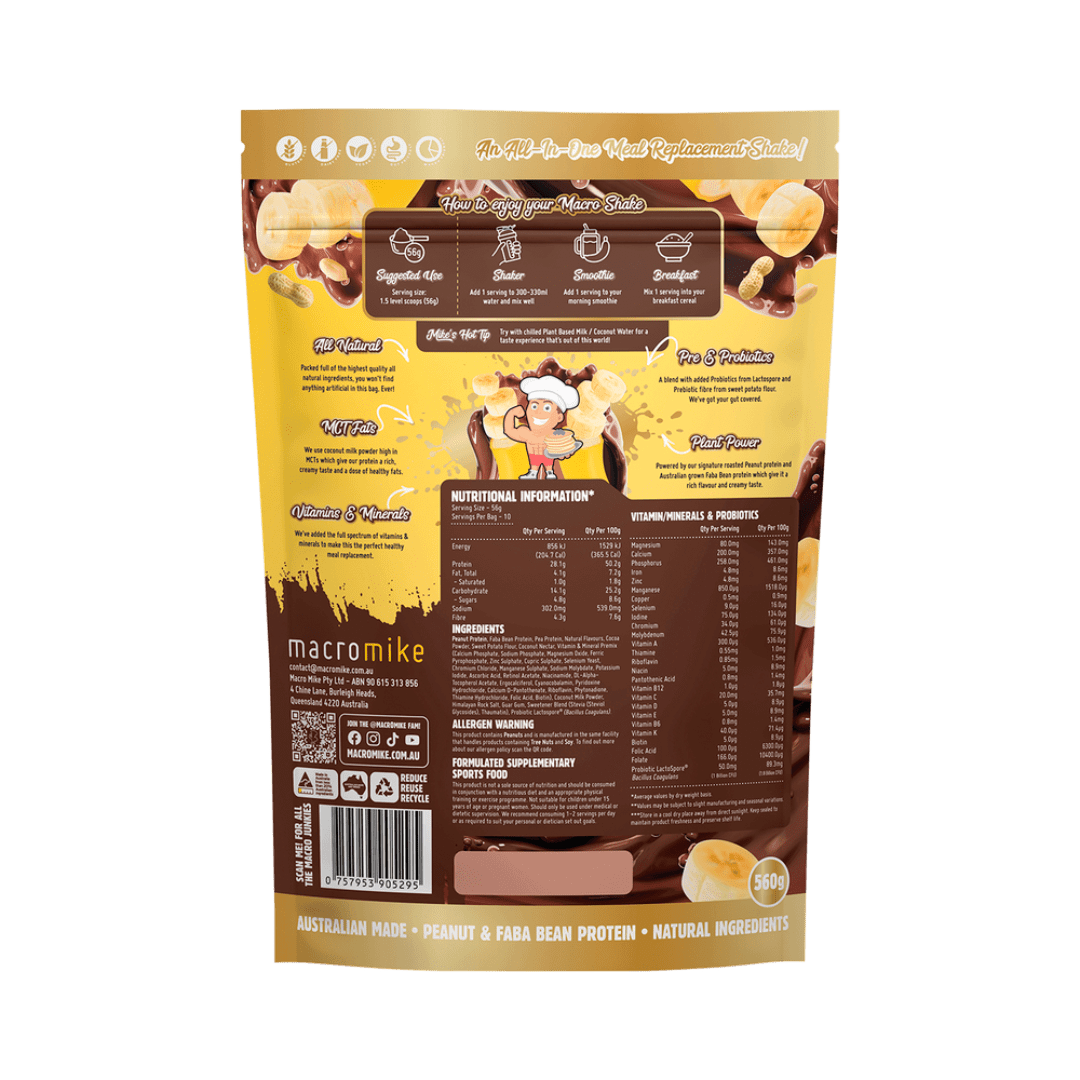 Macro Mike The Macro Shake Meal Replacement PB Chocolate Banana 560g