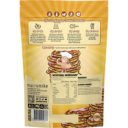Original Protein Pancake Baking Mix by Macro Mike, a convenient high-protein blend for healthy and delicious pancakes.
