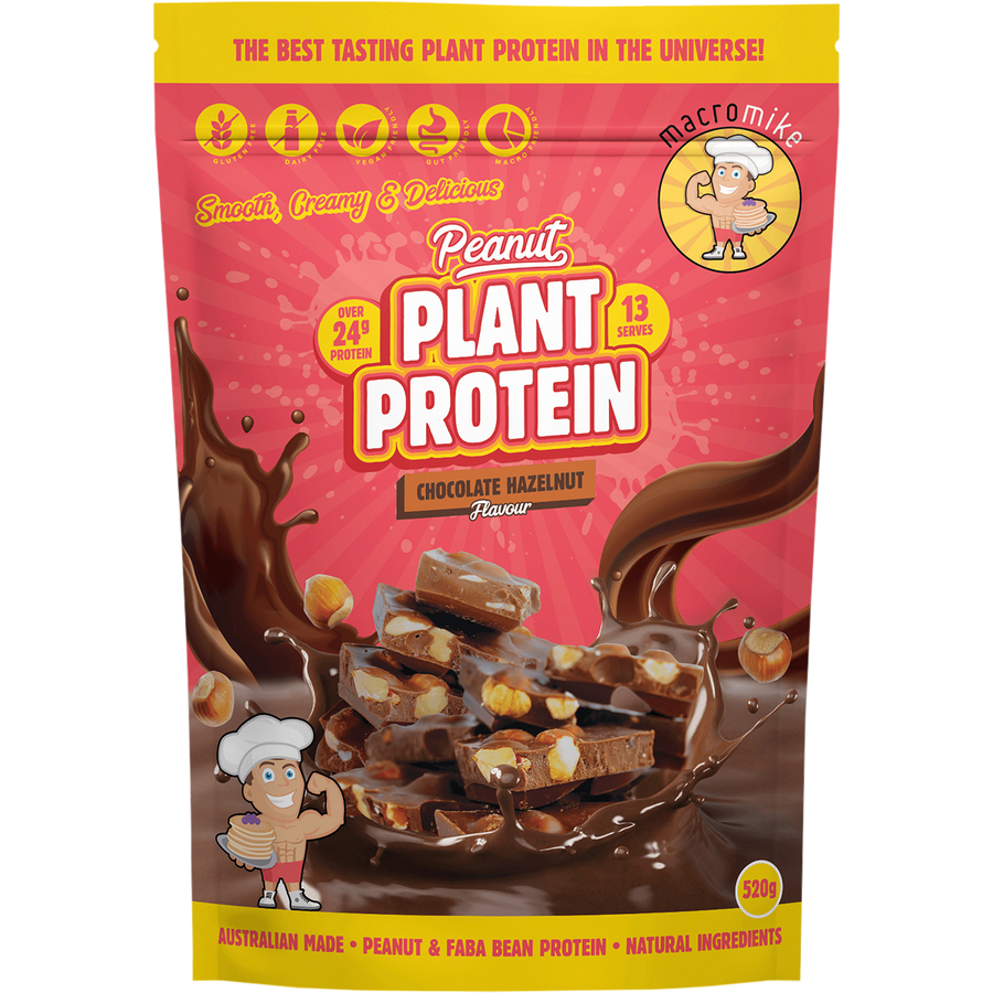 Macro Mike Peanut Plant Protein Chocolate Hazelnut plant-based peanut protein powder pack