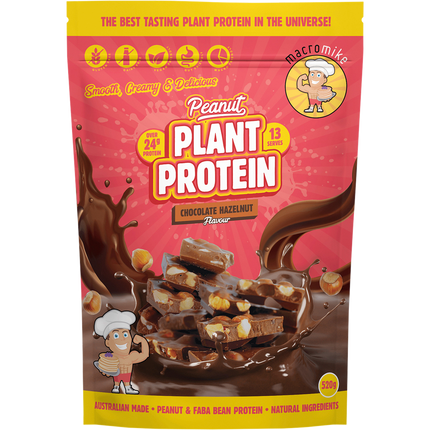 Macro Mike Peanut Plant Protein Chocolate Hazelnut plant-based peanut protein powder pack