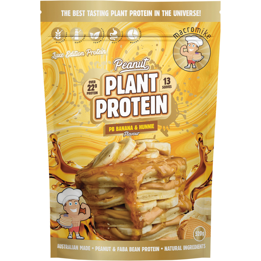 Macro Mike Peanut Plant Protein PB Banana & Hunnie plant-based peanut protein powder pack
