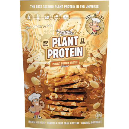 Macro Mike Peanut Plant Protein Peanut Butter Brittle plant-based peanut protein powder pack