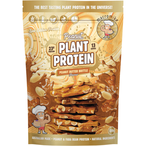 Macro Mike Peanut Plant Protein Peanut Butter Brittle plant-based peanut protein powder pack