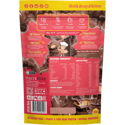 Macro Mike Choc Peanut Butter Cup Peanut Plant Protein vegan peanut protein powder product package
