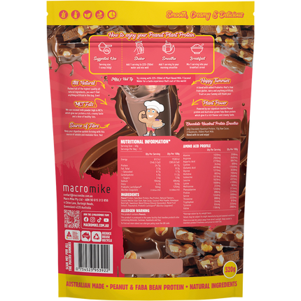 Macro Mike Chocolate Hazelnut Peanut Plant Protein vegan peanut protein powder product package