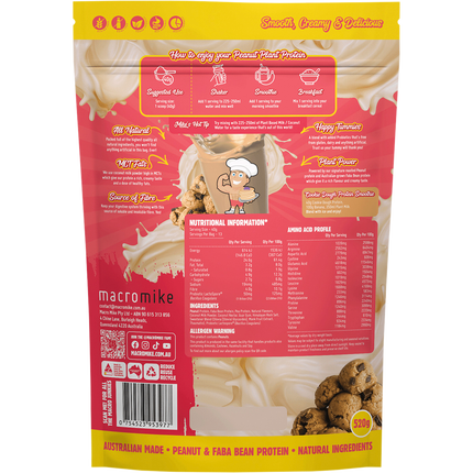 Macro Mike Cookie Dough Peanut Plant Protein vegan peanut protein powder product package