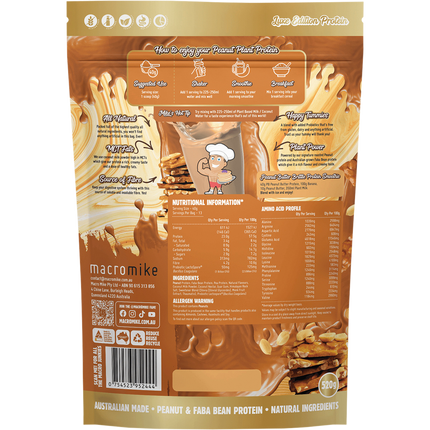 Macro Mike Peanut Butter Brittle Peanut Plant Protein vegan peanut protein powder product package