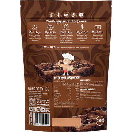 Macro Mike Double Choc Protein Brownie Mix vegan baking mix product package
