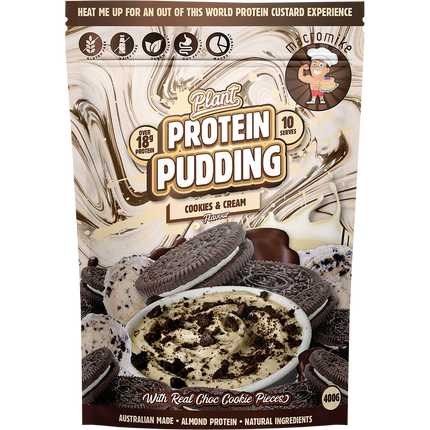 Macro Mike Plant Protein Pudding Cookies & Cream plant-based high-protein pudding dessert pack