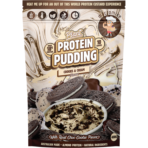 Macro Mike Plant Protein Pudding Cookies & Cream plant-based high-protein pudding dessert pack