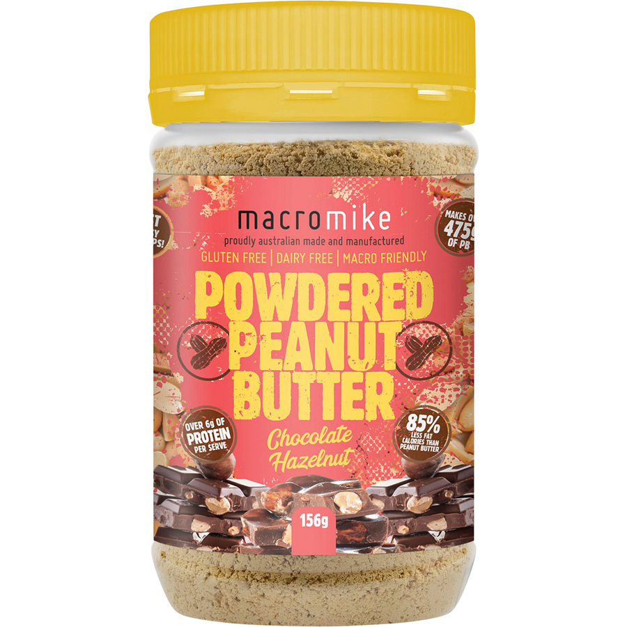Macro Mike Powdered Peanut Butter Chocolate Hazelnut plant-based powdered peanut butter product pack