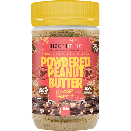 Macro Mike Powdered Peanut Butter Chocolate Hazelnut plant-based powdered peanut butter product pack