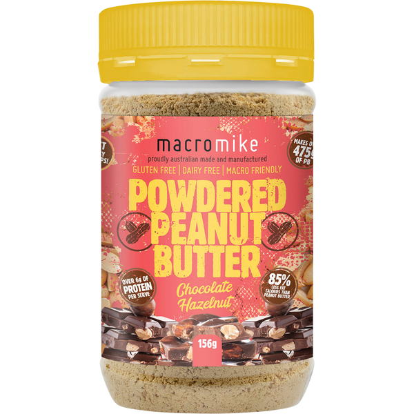 Macro Mike Powdered Peanut Butter Chocolate Hazelnut plant-based powdered peanut butter product pack