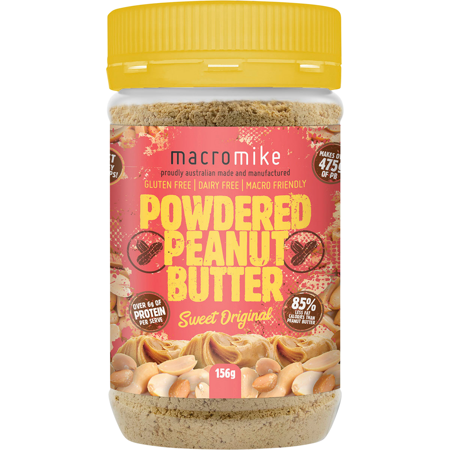 Macro Mike Powdered Peanut Butter Sweet Original plant-based powdered peanut butter product pack