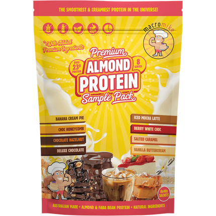 Macro Mike Premium Almond Protein Sample Pack Sachets