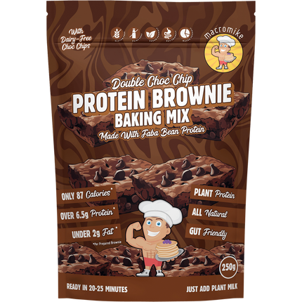 Macro Mike Protein Brownie Baking Mix Double Choc plant-based high-protein brownie mix pack