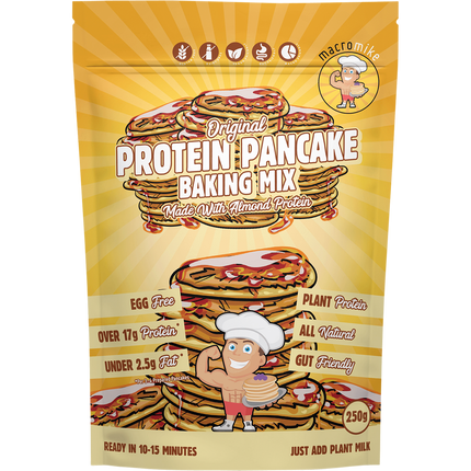 Macro Mike Protein Pancake Baking Mix Original high-protein mix for fluffy, nutritious, and easy-to-make pancakes.