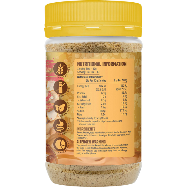 Macro Mike Salted Caramel Powdered Peanut Butter low fat peanut butter powder product package