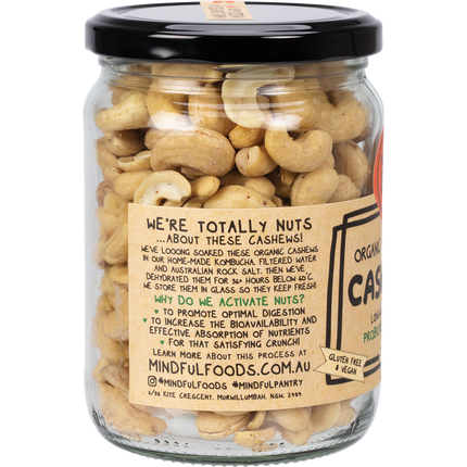 Bowl of sustainably sourced organic activated cashews