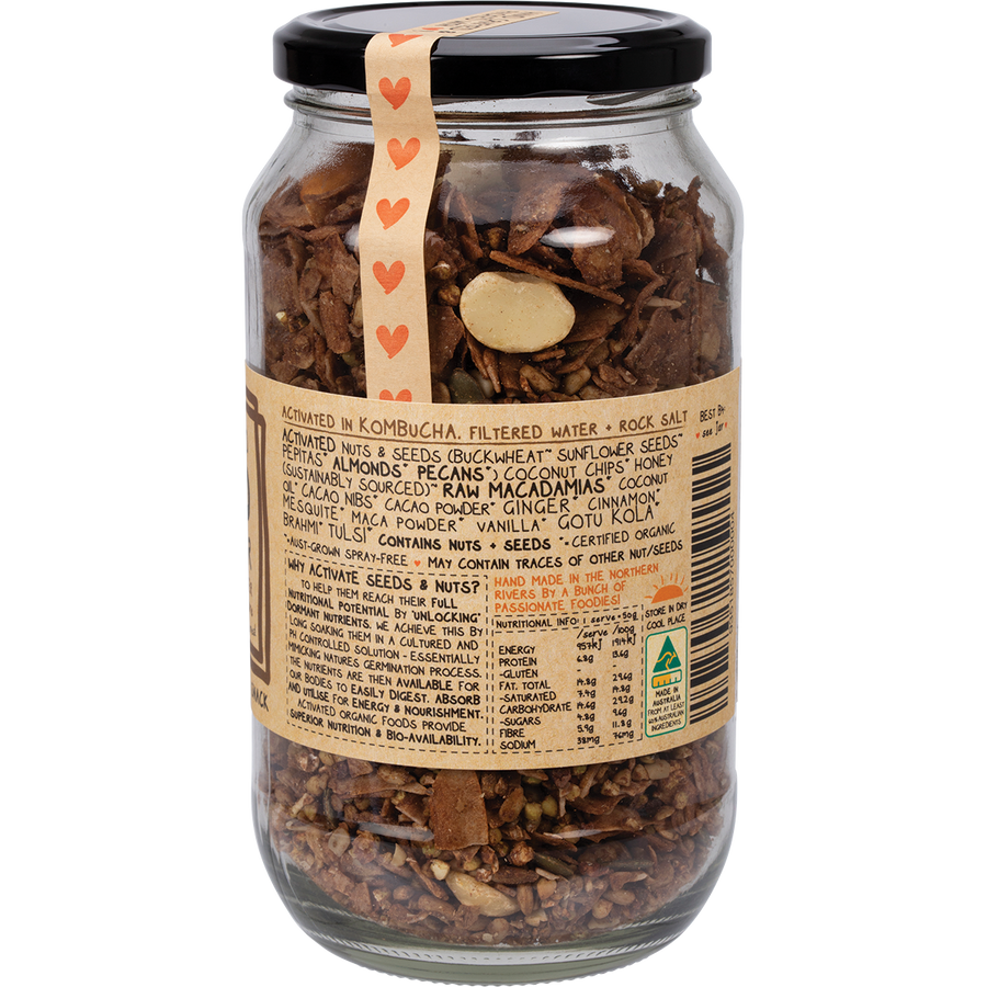 Mindful Foods cacao brain power granola organic crunchy cacao granola