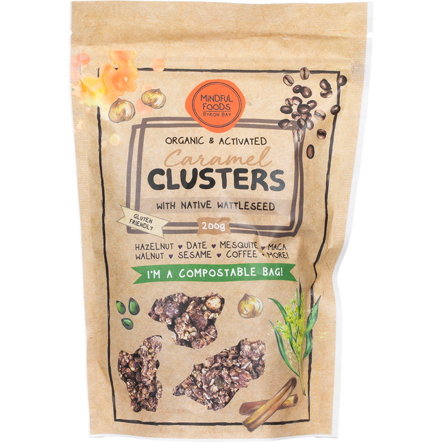 Mindful Foods caramel clusters native wattle seed organic activated snack