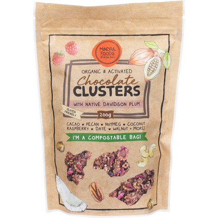 Mindful Foods chocolate clusters Davidson plum organic activated snack