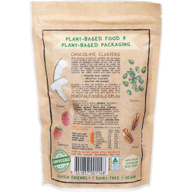 Mindful Foods chocolate clusters Davidson plum organic superfood snack