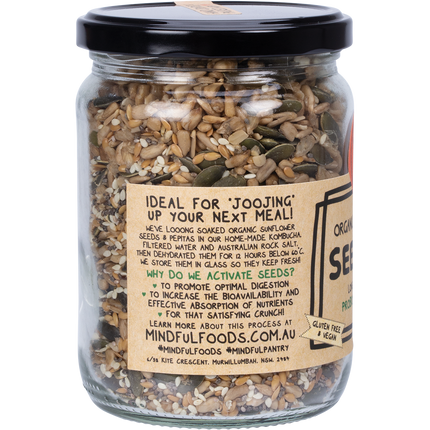 Activated organic seed mix with sunflower seeds and kombucha
