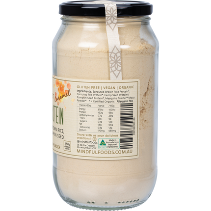 Mindful Foods Stardust caramel plant protein powder healthy protein shake