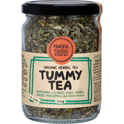 Mindful Foods tummy tea organic herbal tea for digestion and gut comfort
