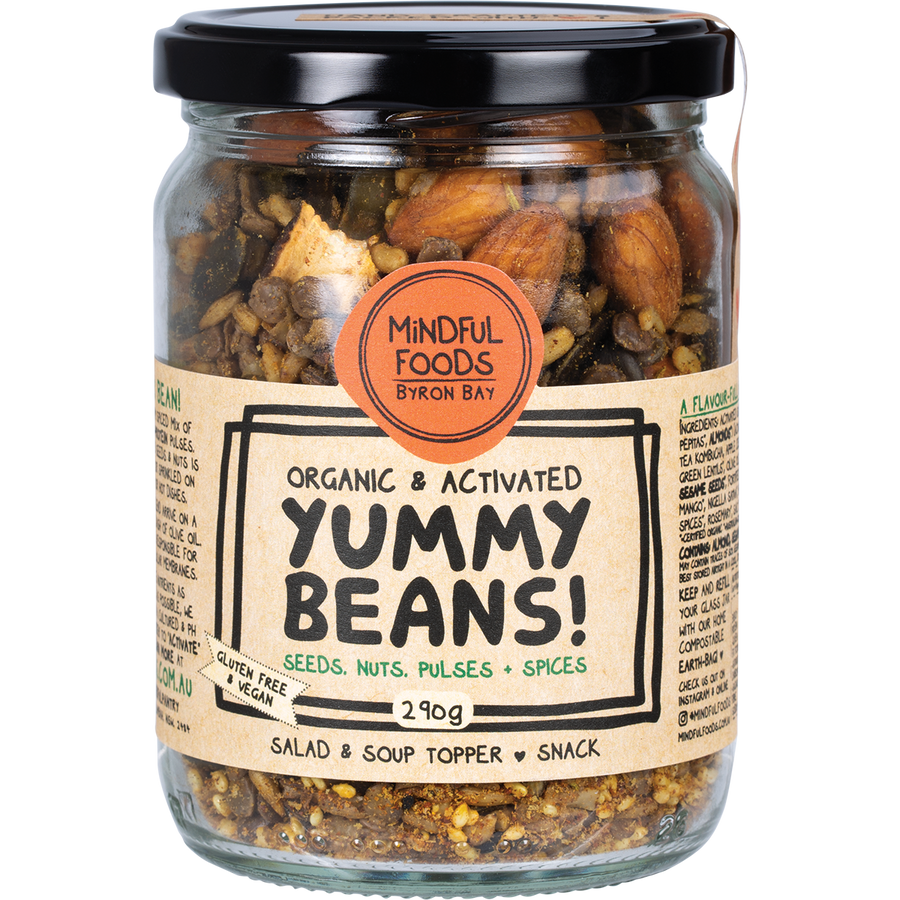 Mindful Foods yummy beans organic activated crunchy roasted beans snack