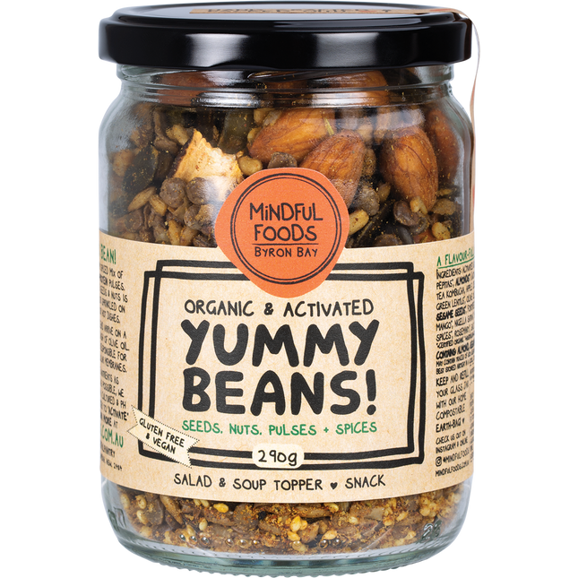 Mindful Foods yummy beans organic activated crunchy roasted beans snack