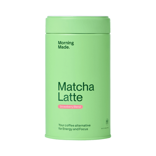 Morning Made Strawberry Matcha Latte 300g front view packaging.