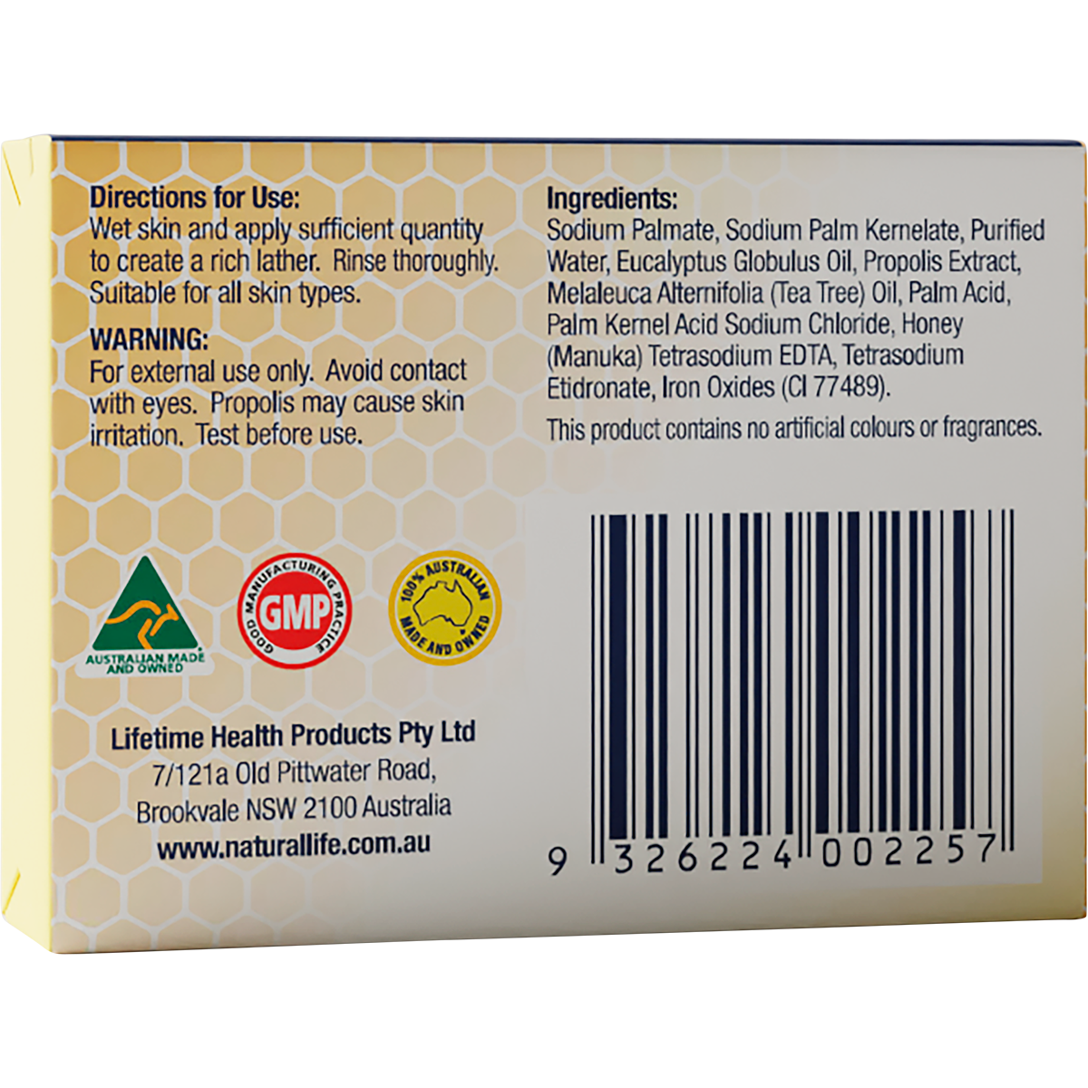 Propolis Soap with Tea Tree, Eucalyptus & Manuka Honey