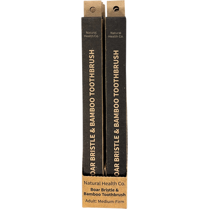 Boar Bristle & Bamboo Toothbrush Adult Med-Firm - Front View