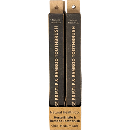 Horse Bristle & Bamboo Toothbrush Child Med-Soft - Front View