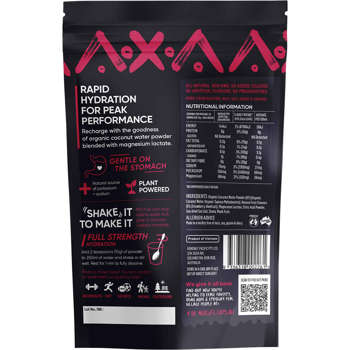 Hydrate Electrolyte Powder Kiwifruit & Strawberry