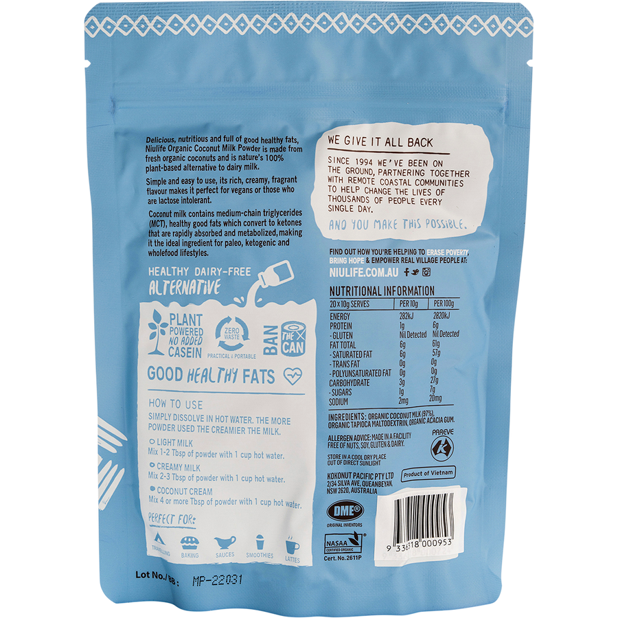 Coconut Milk Powder Makes Up To 2 Litres