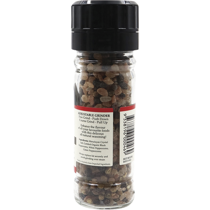 Nirvana Organics salt grinder with Himalayan salt and pepper blend