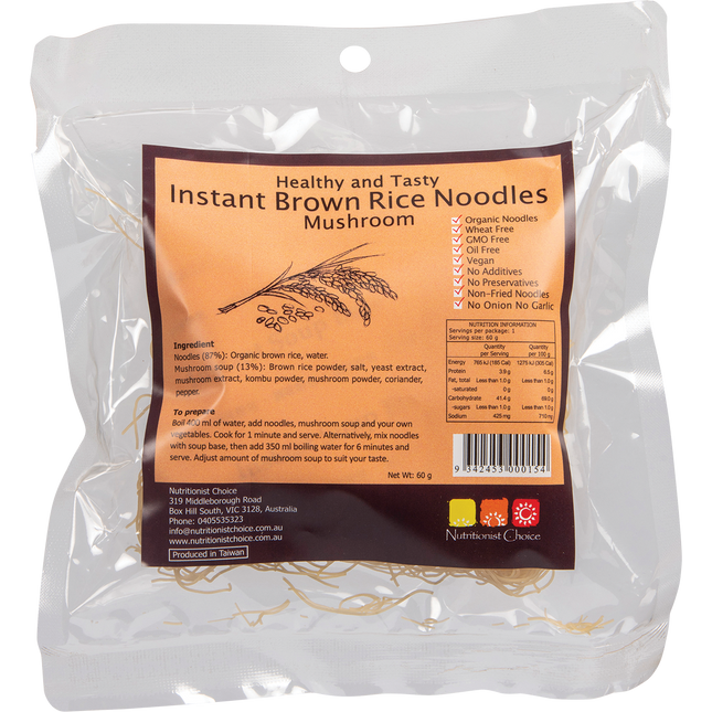 Instant Brown Rice Noodles Mushroom