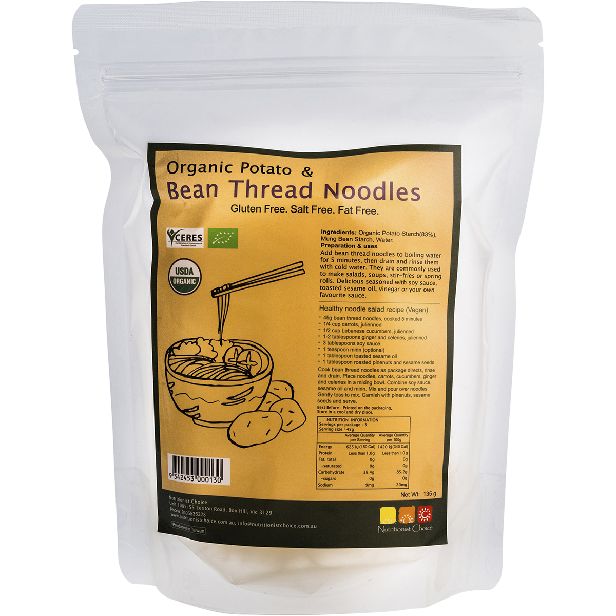 Bean Thread Noodles with Organic Potato