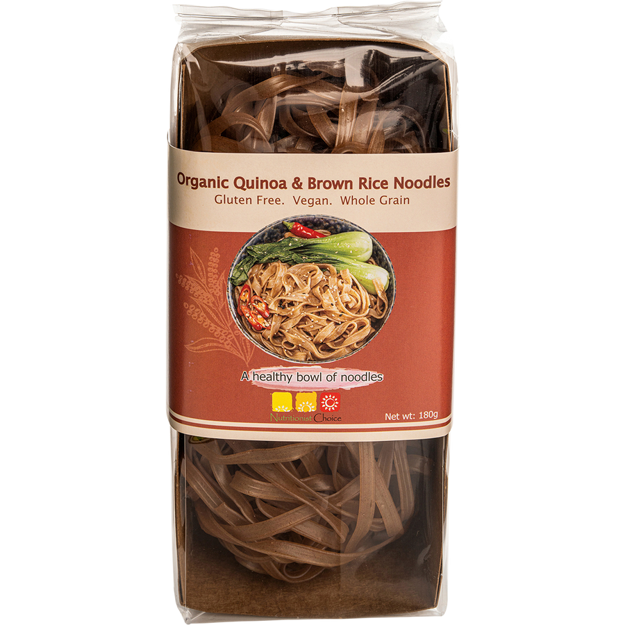 Nutritionist choice rice noodles made from organic quinoa and brown rice